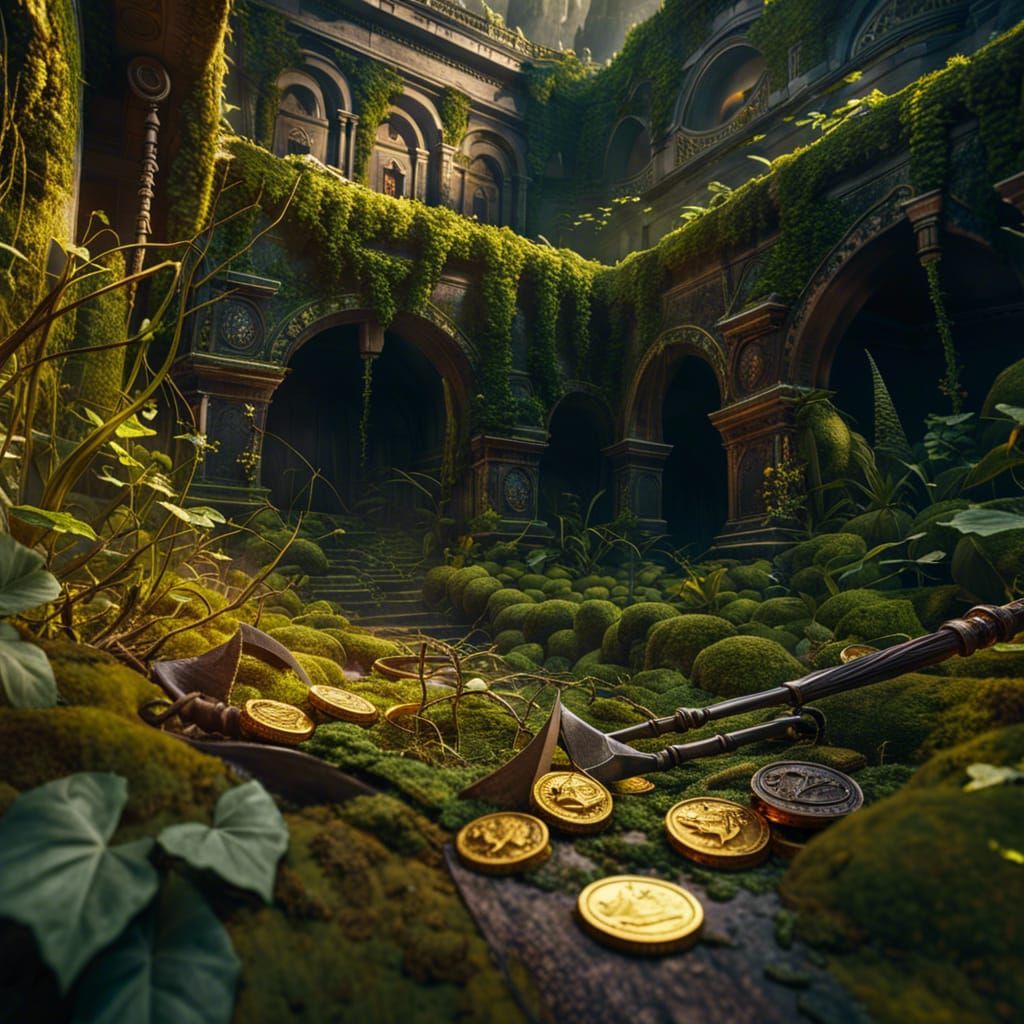 Abandoned Jungle Dig Site in Detailed Matte Painting