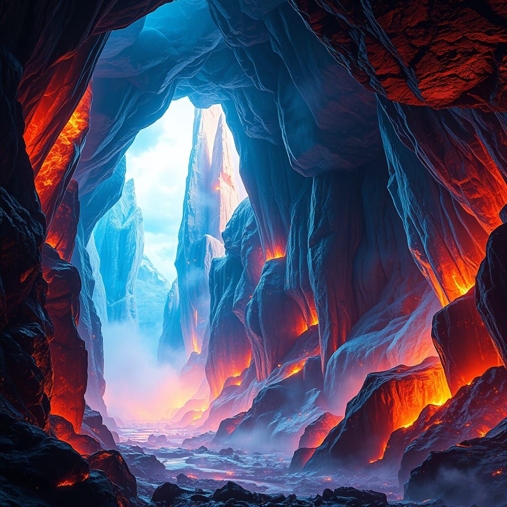 Ethereal Cavern of Blazing Ice