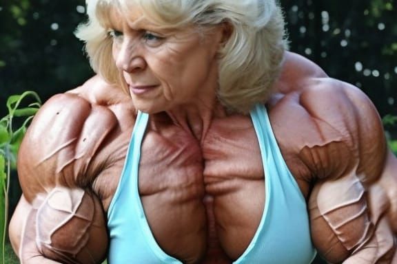 Muscular Bodybuilder Grandma with Ripped Physique