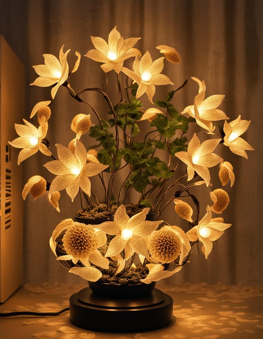 Luminous Floral Lamp Radiating Divine Magic