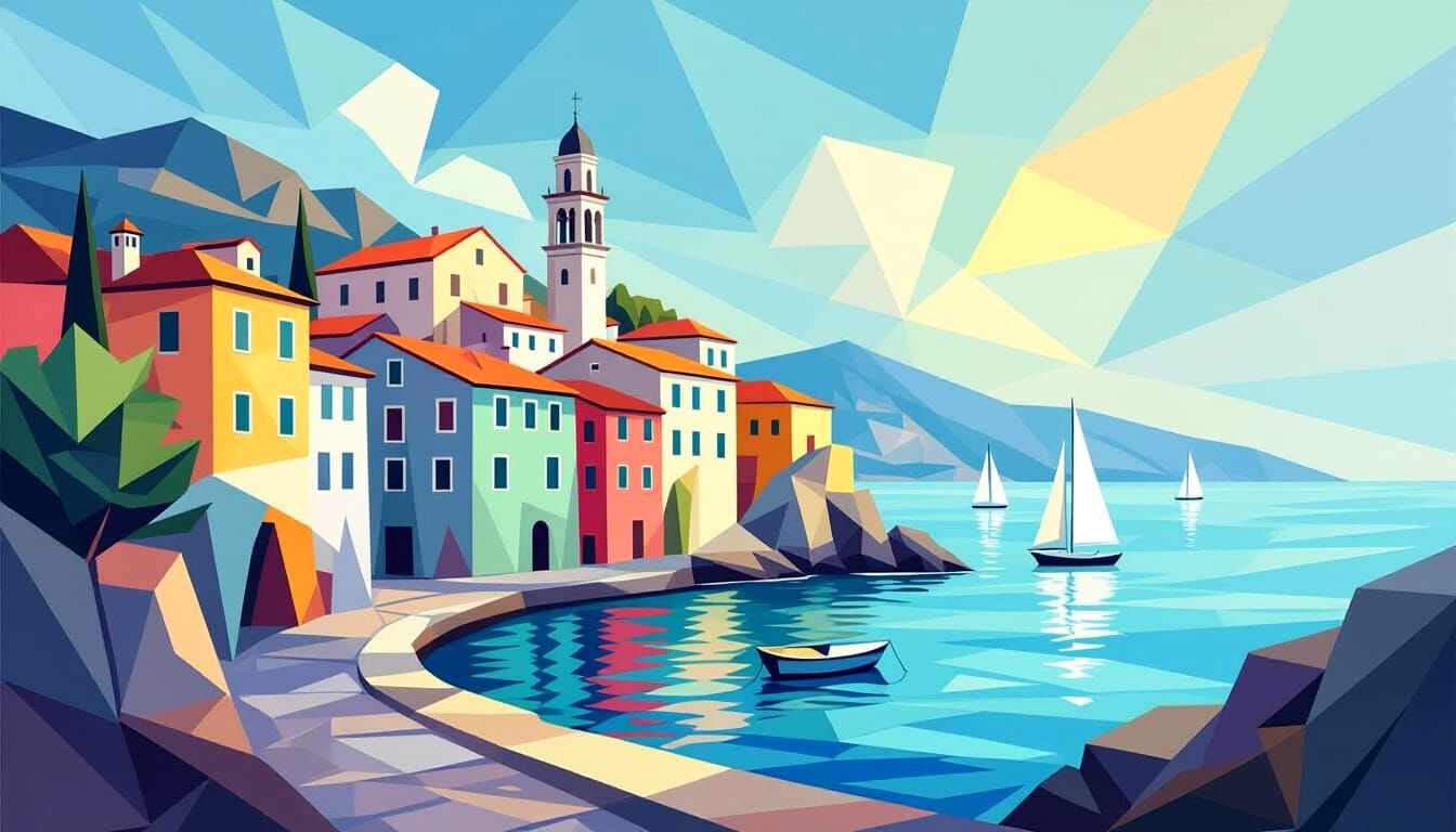 Low Poly Scintillating Cubism Art