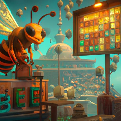 Detailed Matte Painting of a Spelling Bee