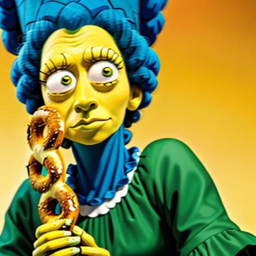 Marge Simpson selling Pretzels