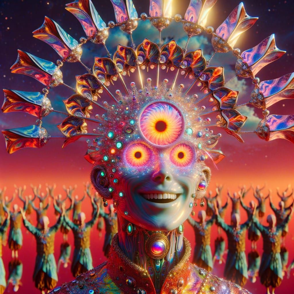 Vivid Dreamscapes in 8K: A Psychedelic Gathering