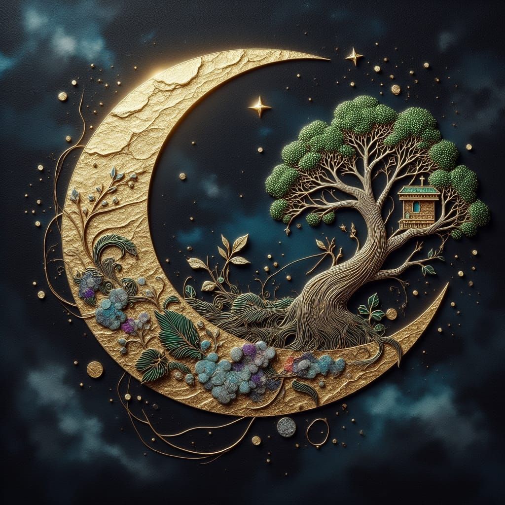 Lunar Treehouses in Dreamlike, Iridescent Beauty