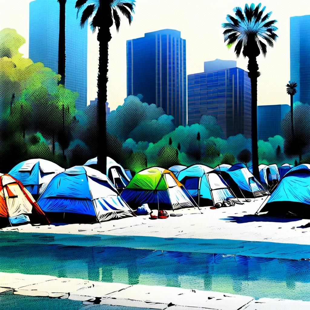 Photo Illustration of a Homeless Encampment