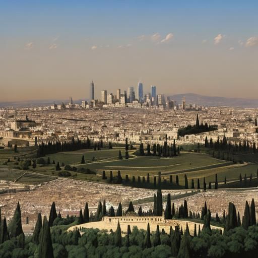 Heavenly Jerusalem Skyline Inspired by Rothko and Lippi