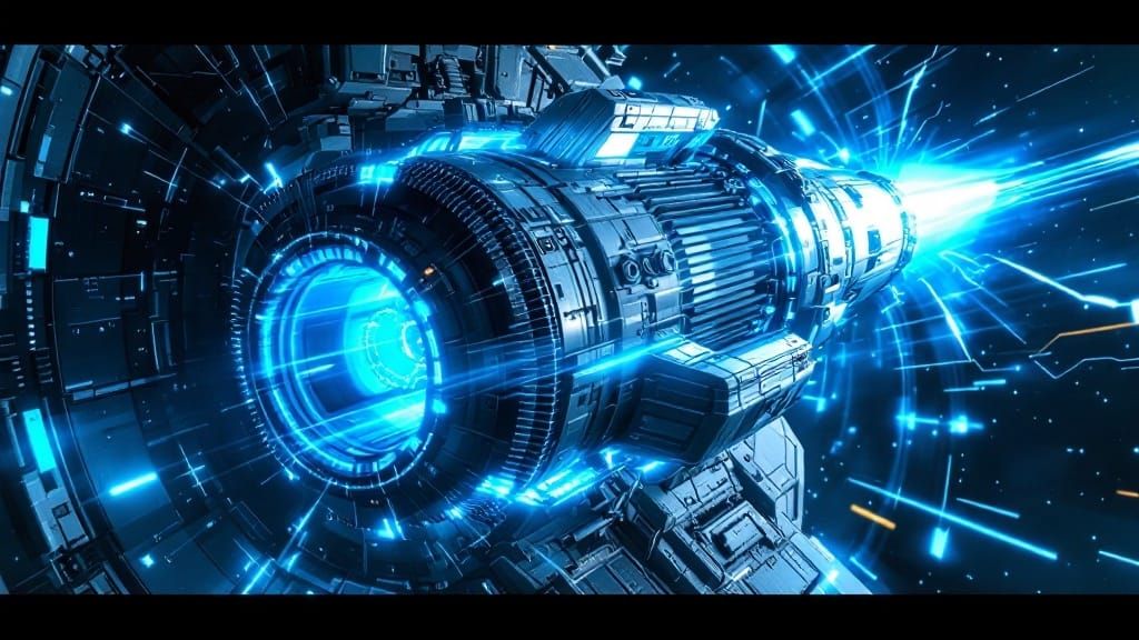 Massive Transwarp Nacelle with Pulsing Blue Energy Field