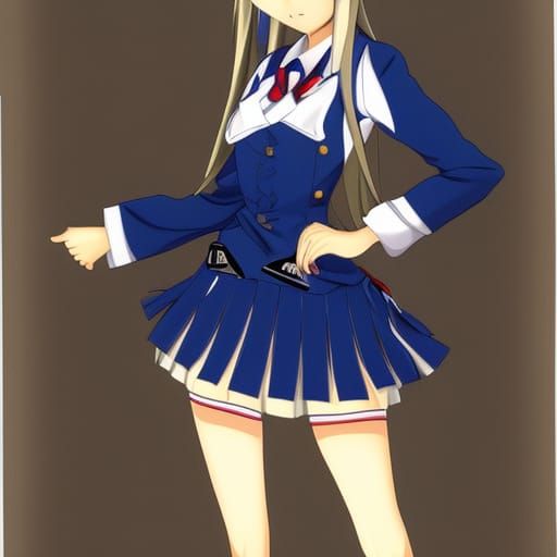 Anime Woman in School Uniform