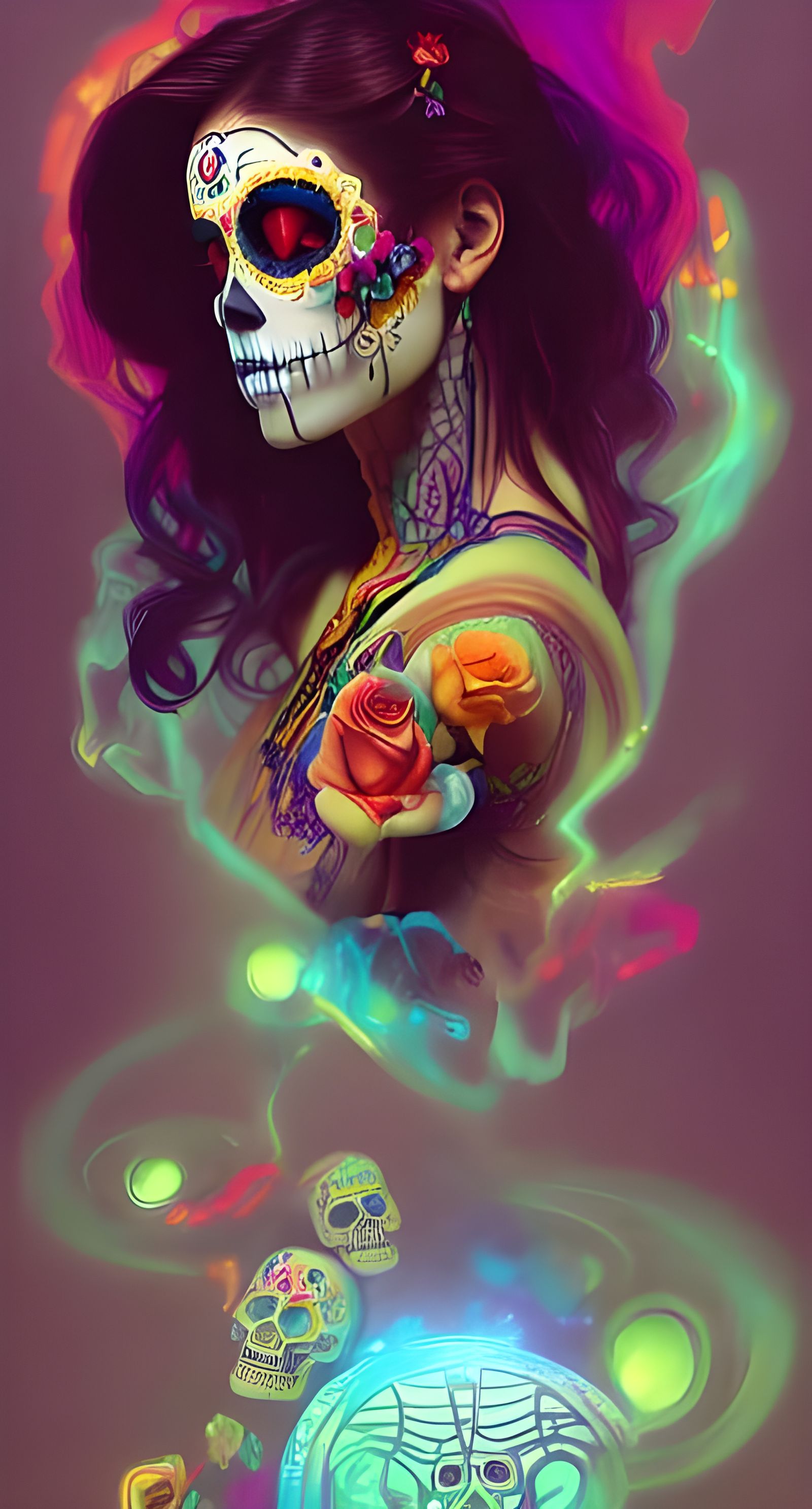 Biomechanical La Catrina: Day of the Dead Goddess