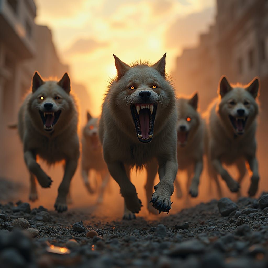 Vicious Dogs Attack in a Post-Apocalyptic Chaos