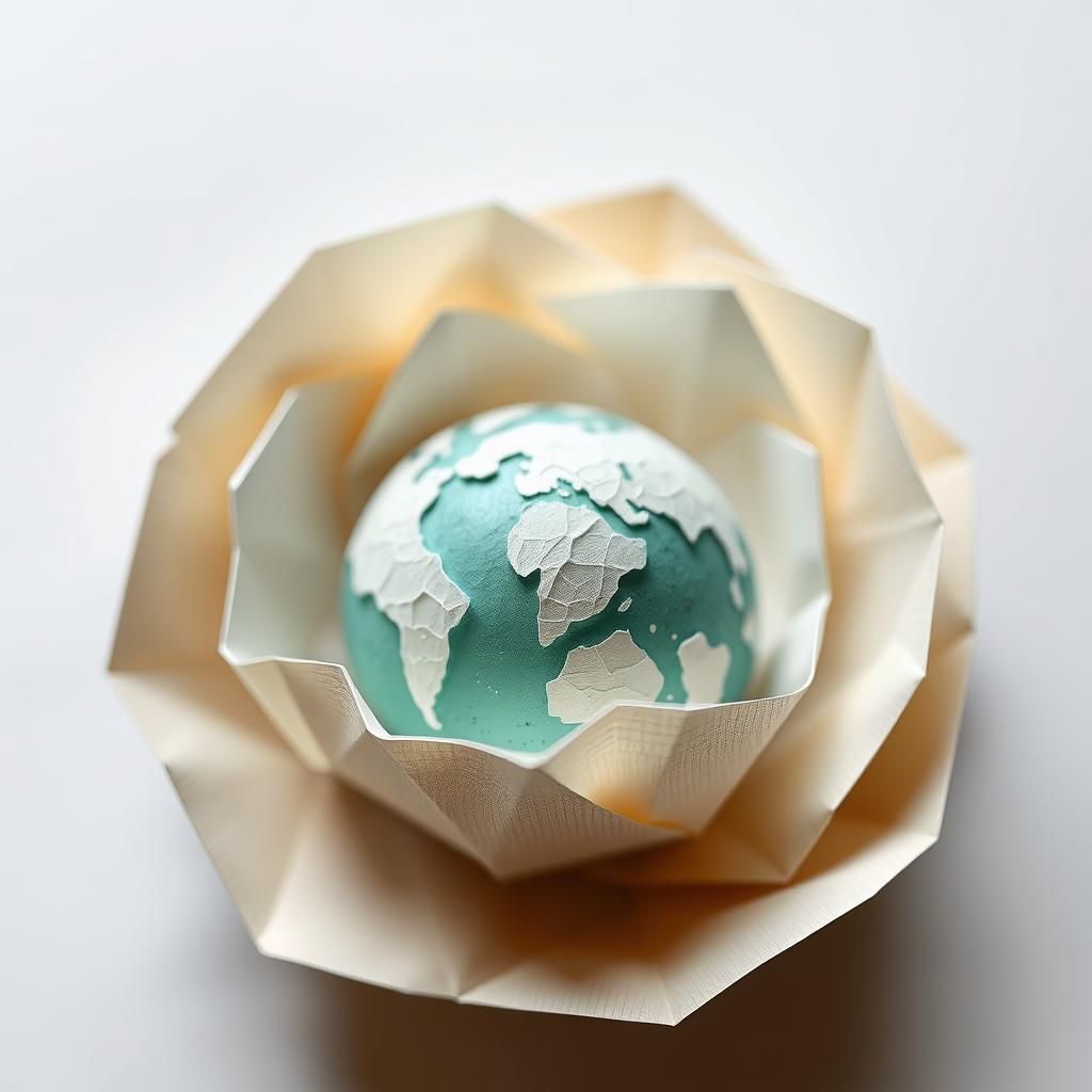 Origami Globes in Translucent Paper Art