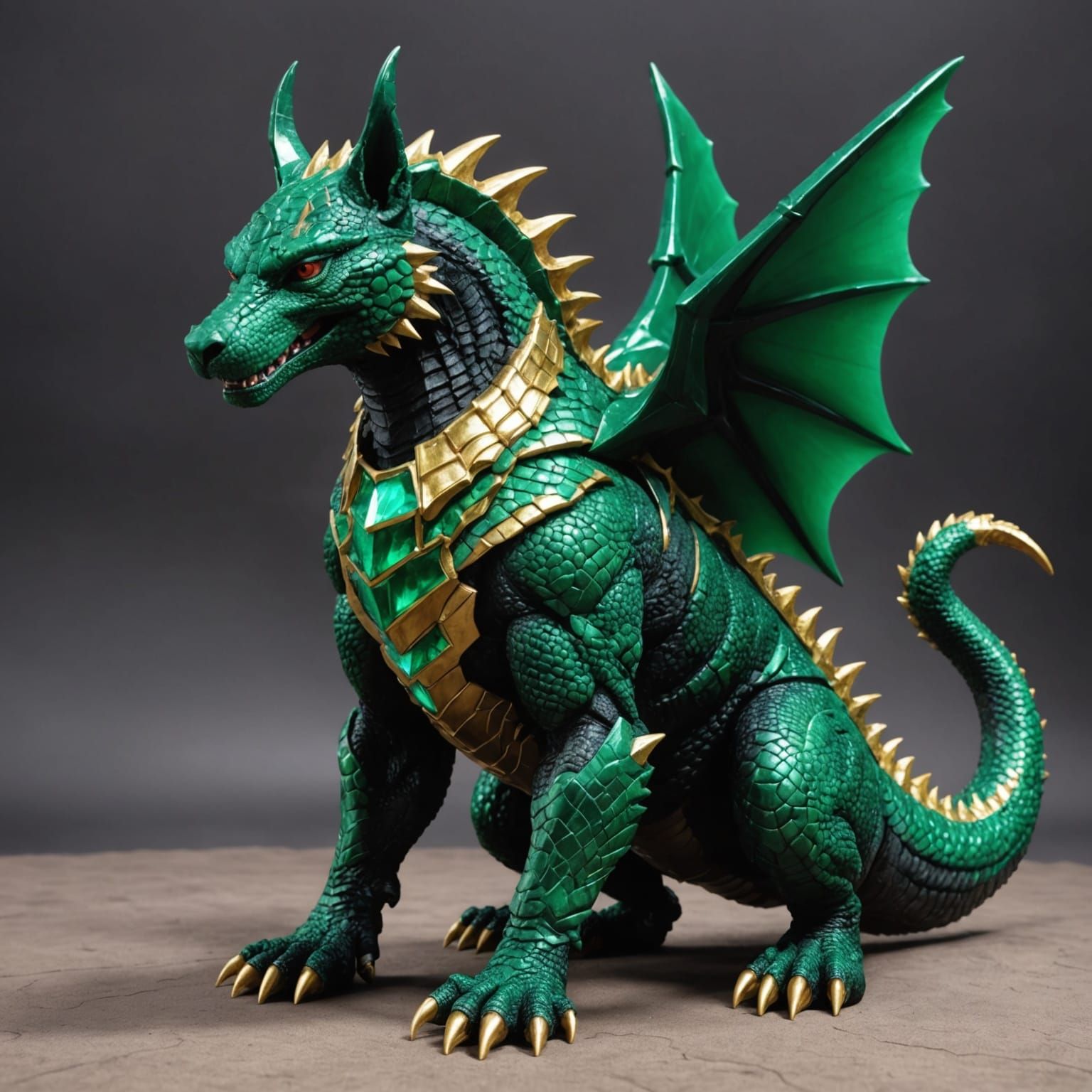 Emerald Anubis Godzilla Dragon Hybrid