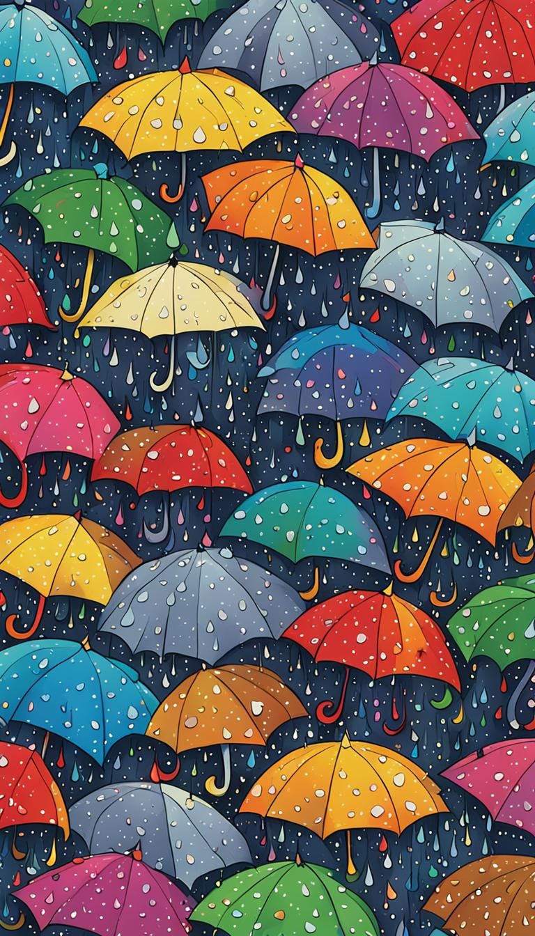 High-Definition Colorful Rain Scene