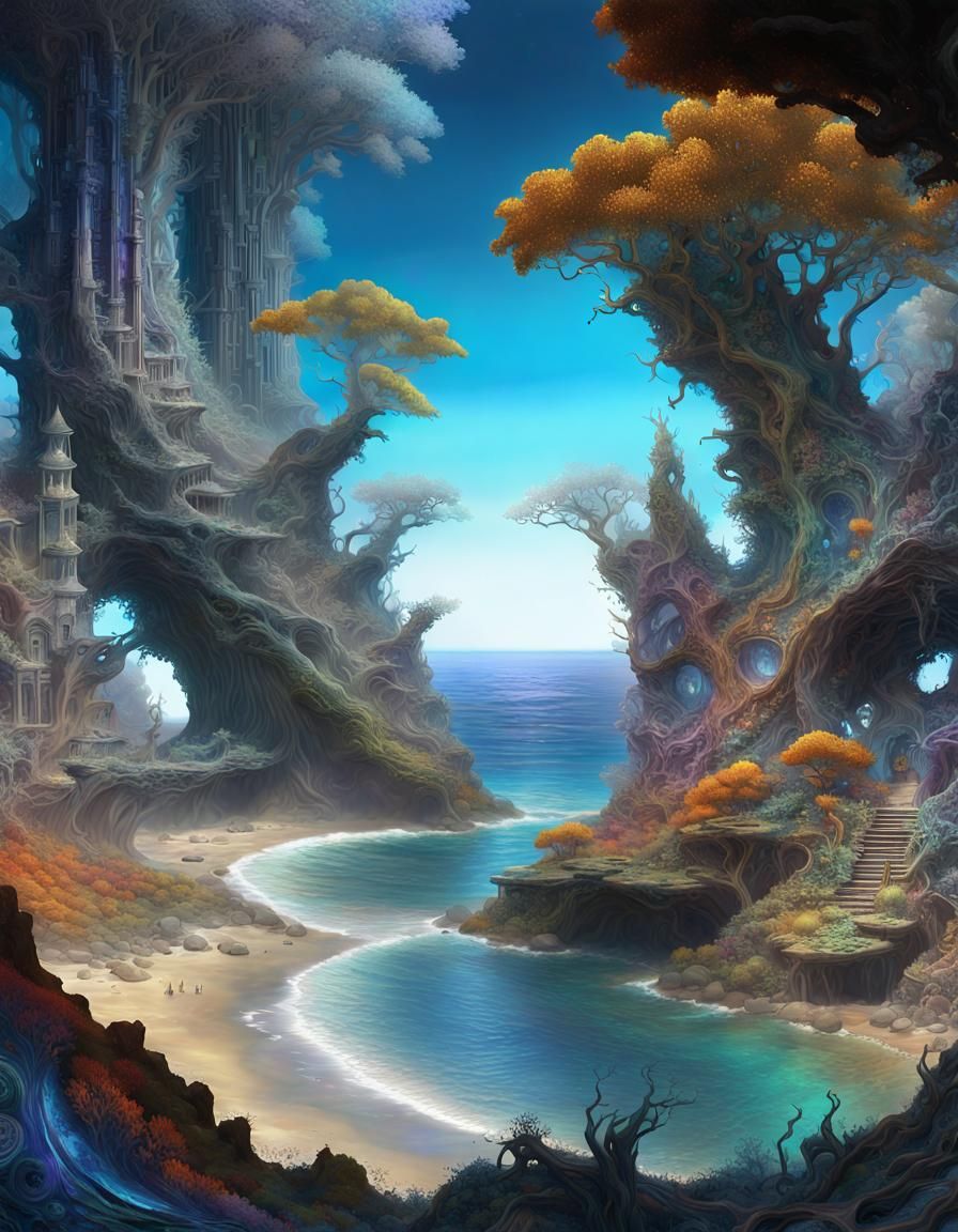 Oracles at Crystal Cove: A Digital Painting