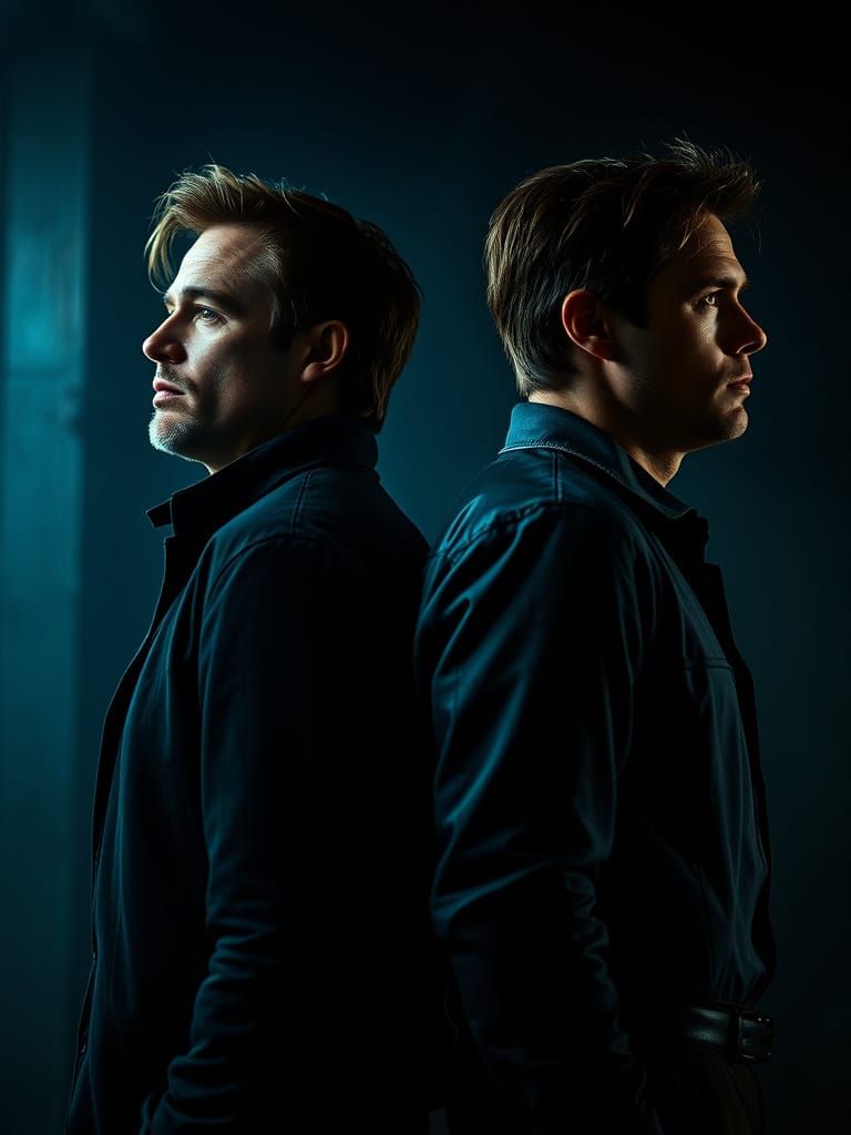 Tense Encounter in Dark, Gritty Cinematic Style