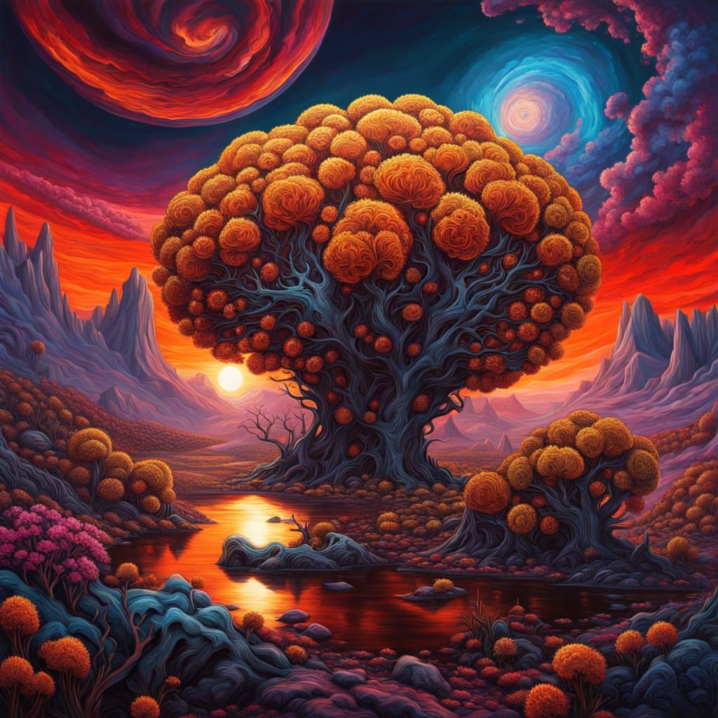 Ethereal Alien Landscape in Surrealist Style
