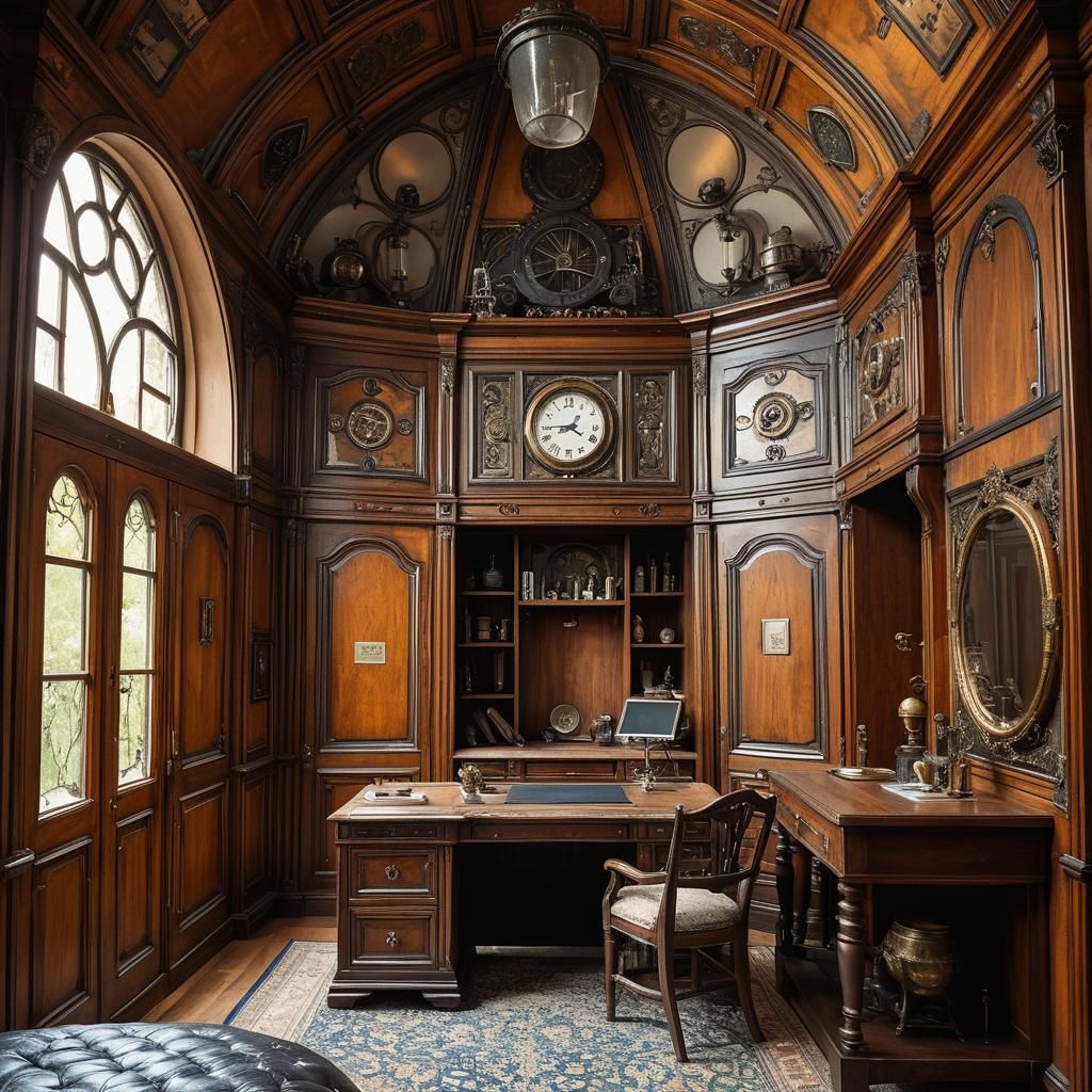 Luxurious Steampunk Study Chamber