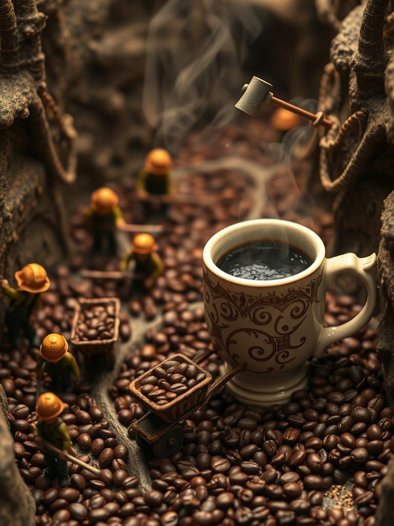 Surreal Industrial Landscapes of Tiny Miners in a Miniature ...