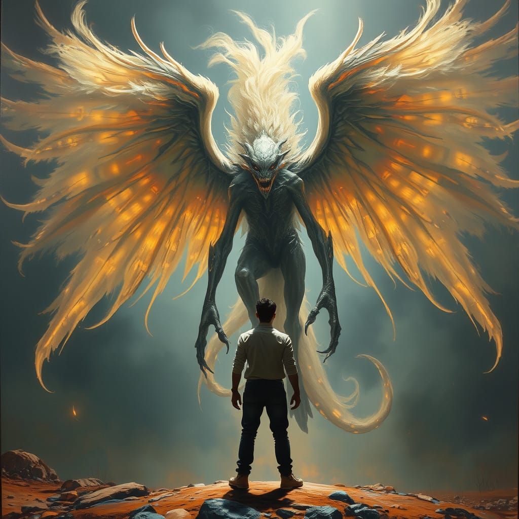 Soulful Encounter with Ethereal Majesty in a Hyper-Detailed...