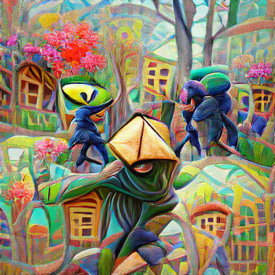 Stealthy Ninja in Shadows: Digital Rendering