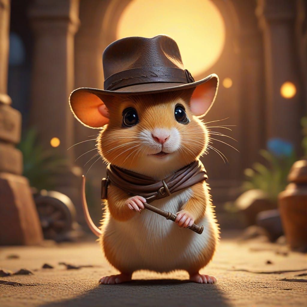 Miniature Indiana Jones Hamster Embarks on Epic Quest