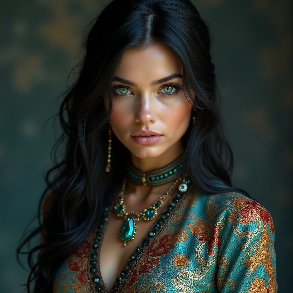 Hyperrealistic Portrait of a Futuristic Goddess
