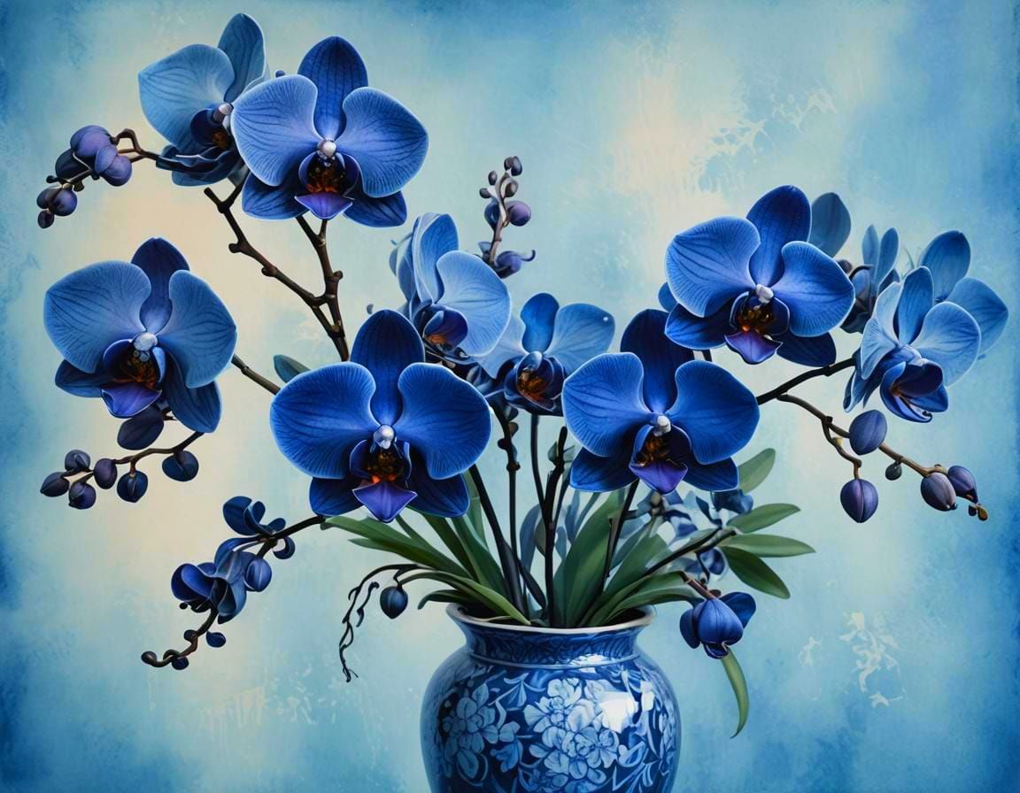 Blue orchids