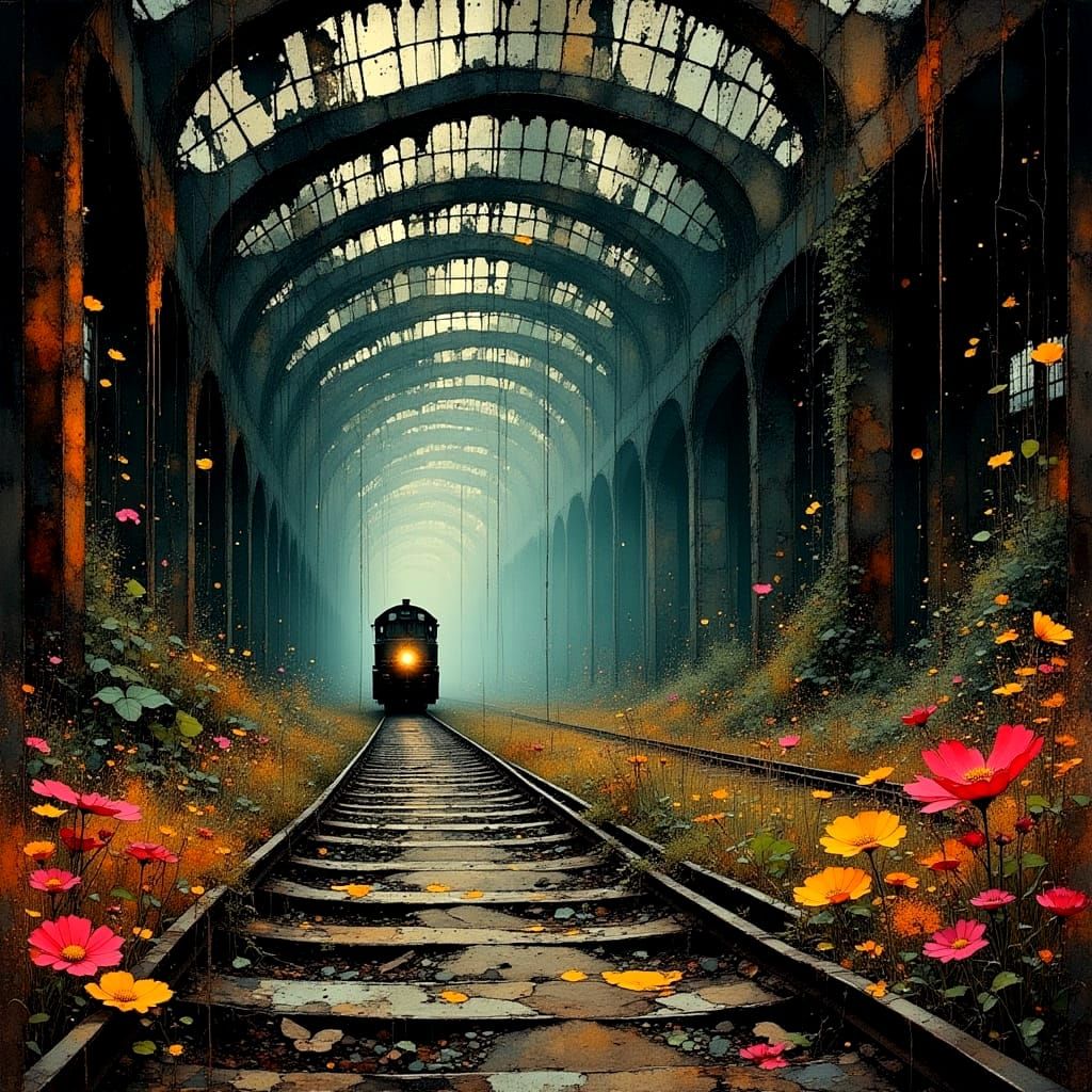 Ethereal Light Train in Bioluminescent Station