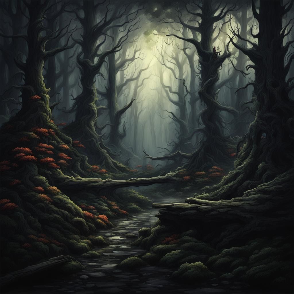 Dark Fantasy Forest Landscape