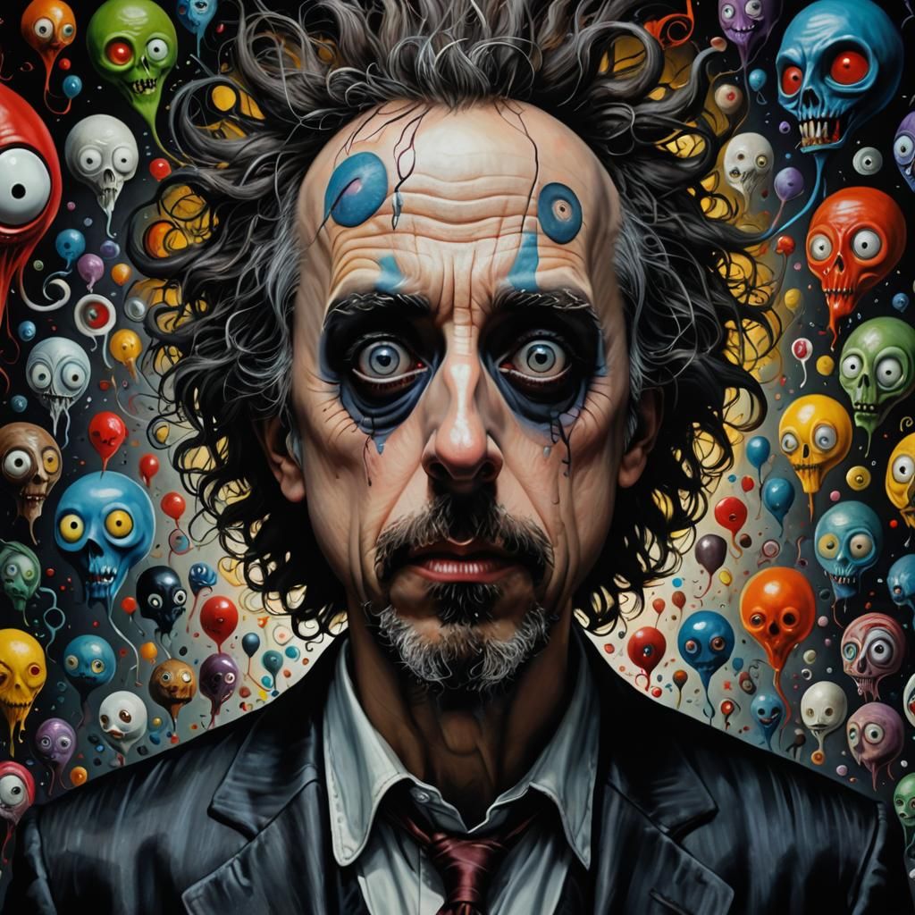 Introspective Portrait in Burtonesque Style