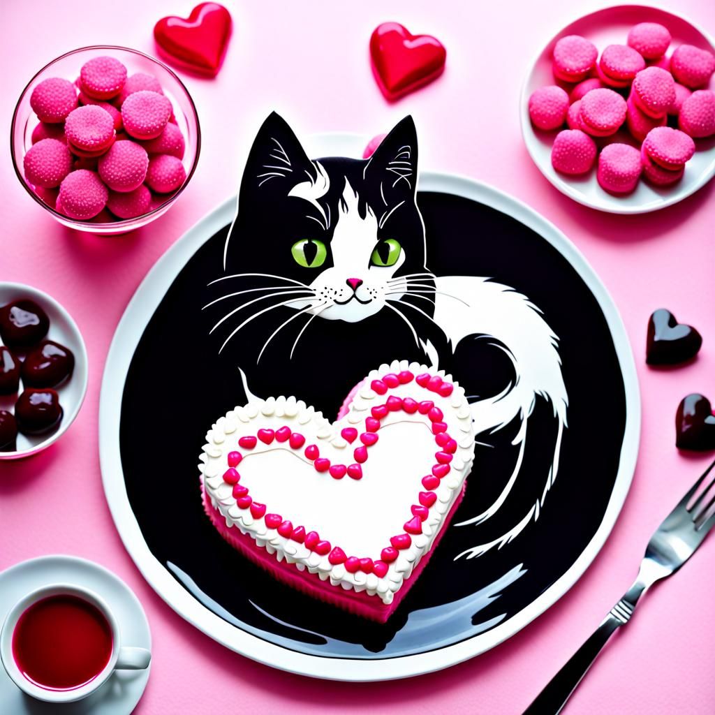 Pretty Cats in a Fancy Holiday Still Life