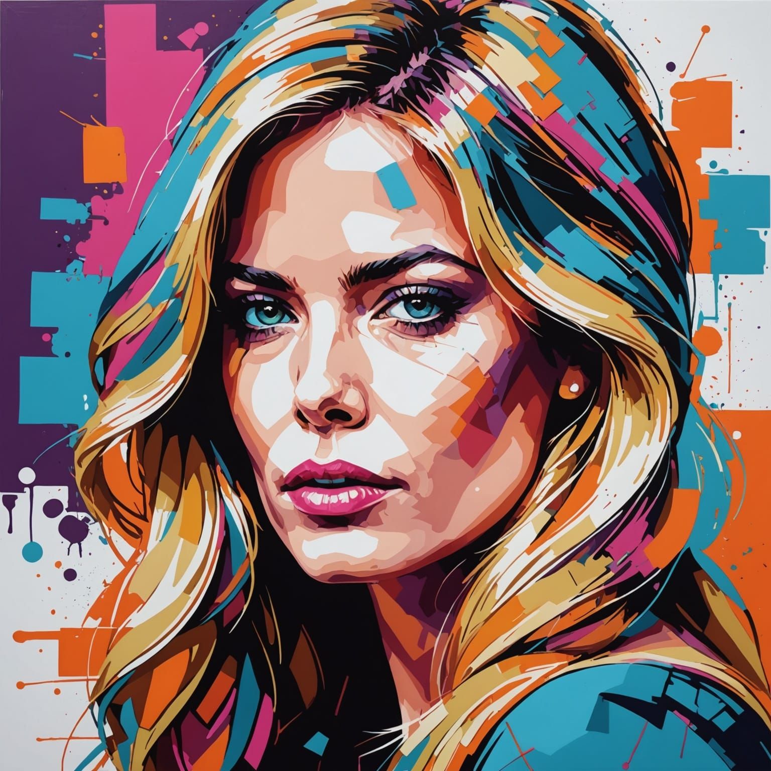 Pop Art Portrait of a Beautiful Woman