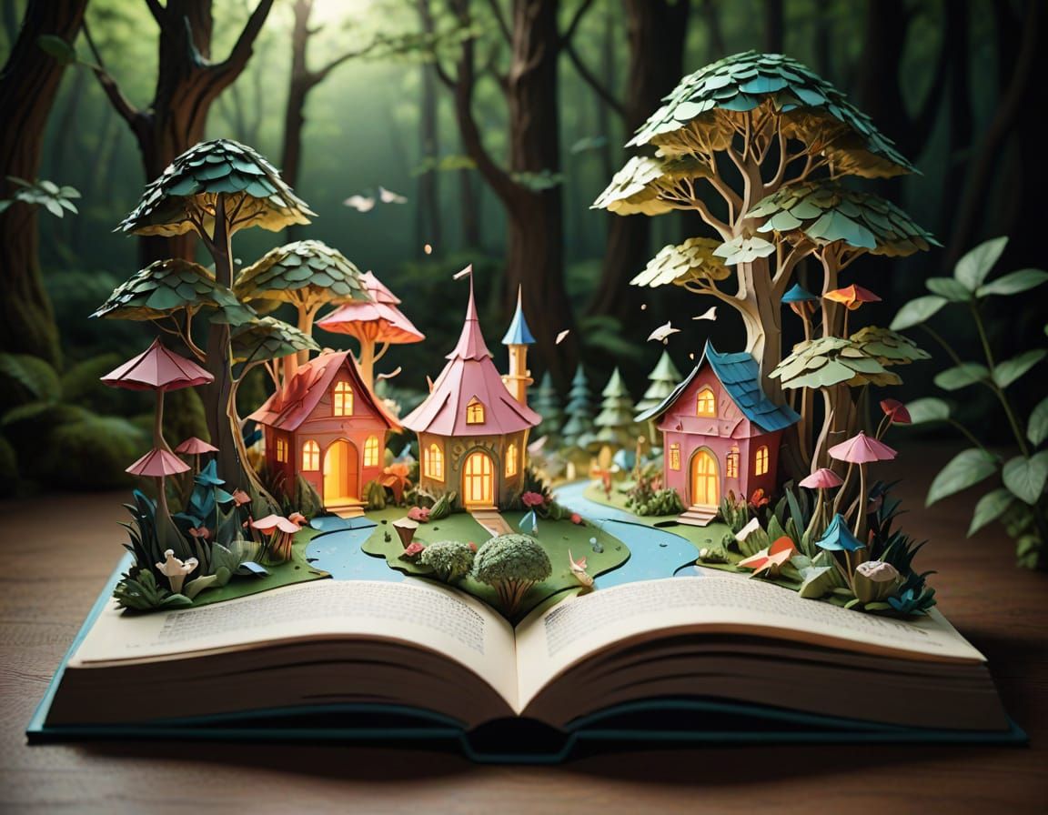 Fairytale World Emerges from Origami Popup Book