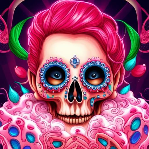 Candy Skull Anarchy in Cel-Shaded Style