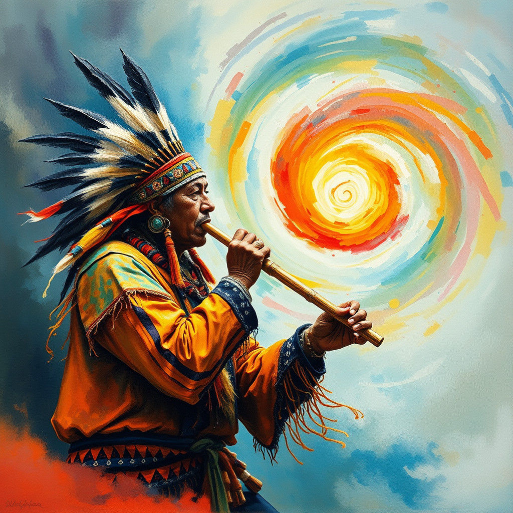 Hopi Shaman's Vortex: An Expressionist Gouache Painting