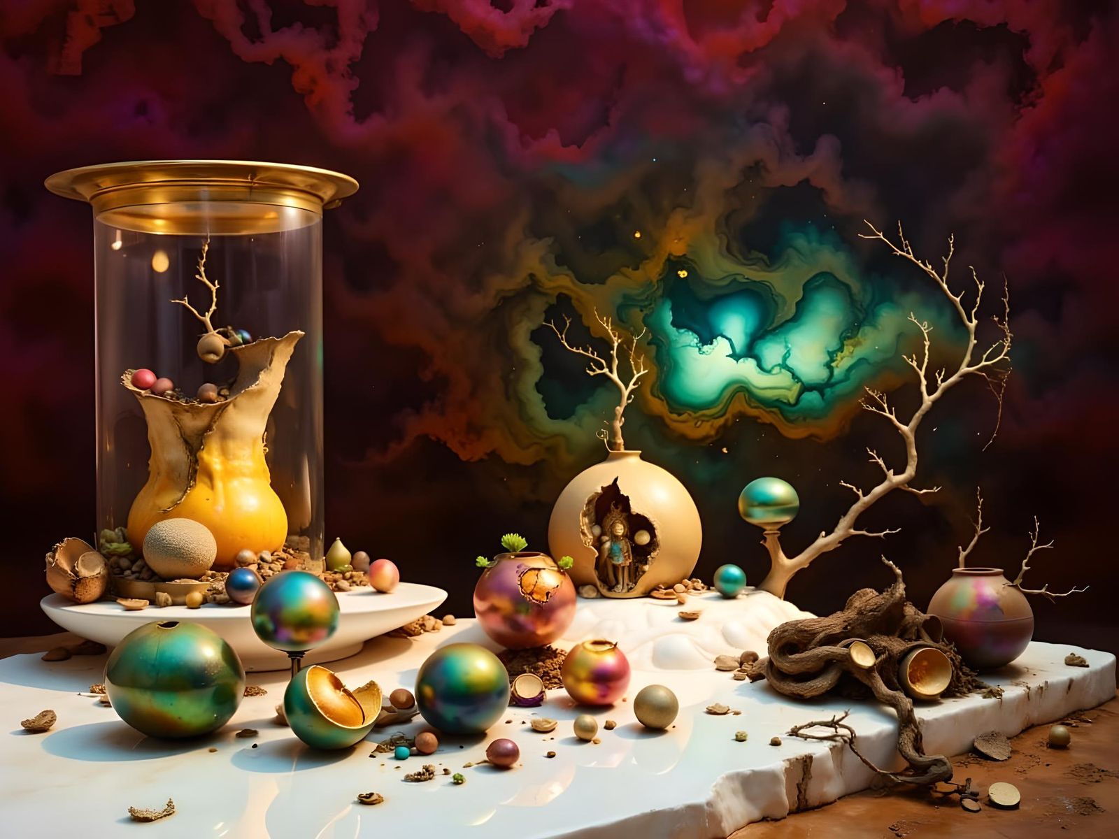 Eerie Eldritch Still Life in Hyperrealist Art