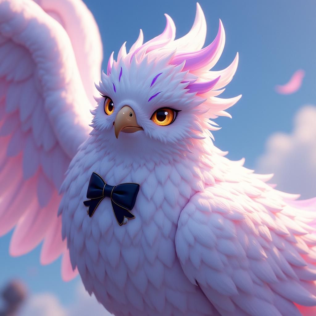 Iridescent Bird: Anime-Inspired Digital Art