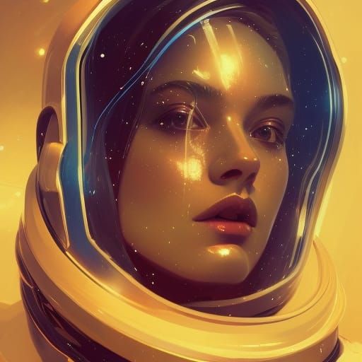 Astronaut Among Stars: Hyperdetailed Artstation Portrait