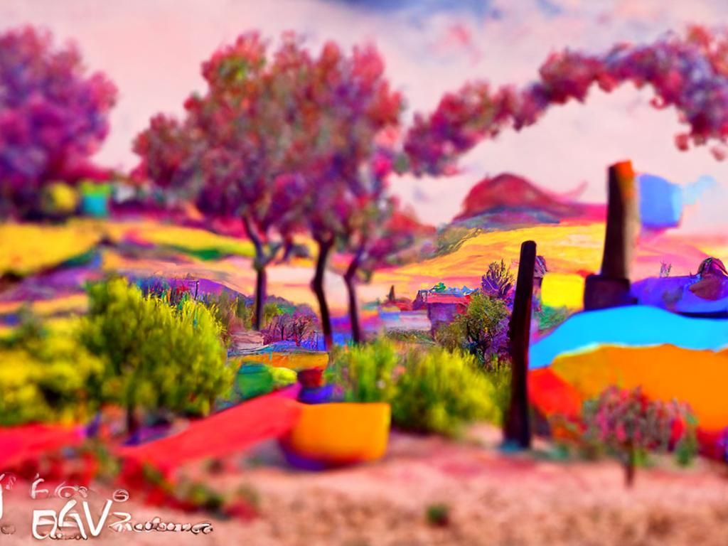 Neo-Fauvism Landscape Vista in Photorealistic Style