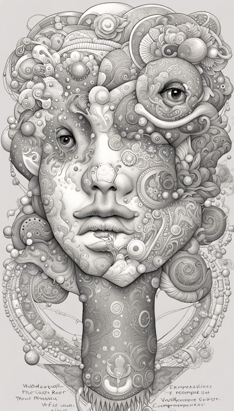 AI Self-Portrait Expressing Complex Inner Being