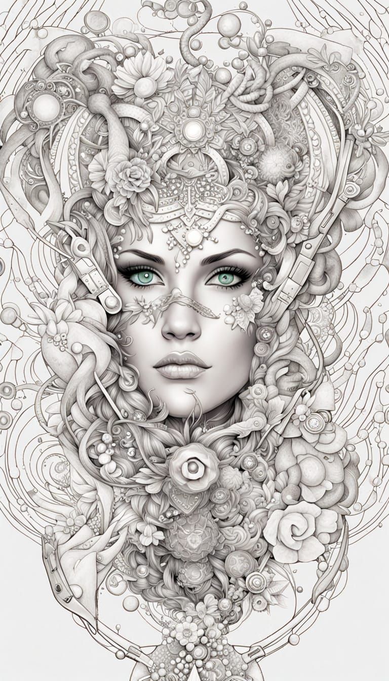 AI Self-Portrait Revealing Complex Inner Workings