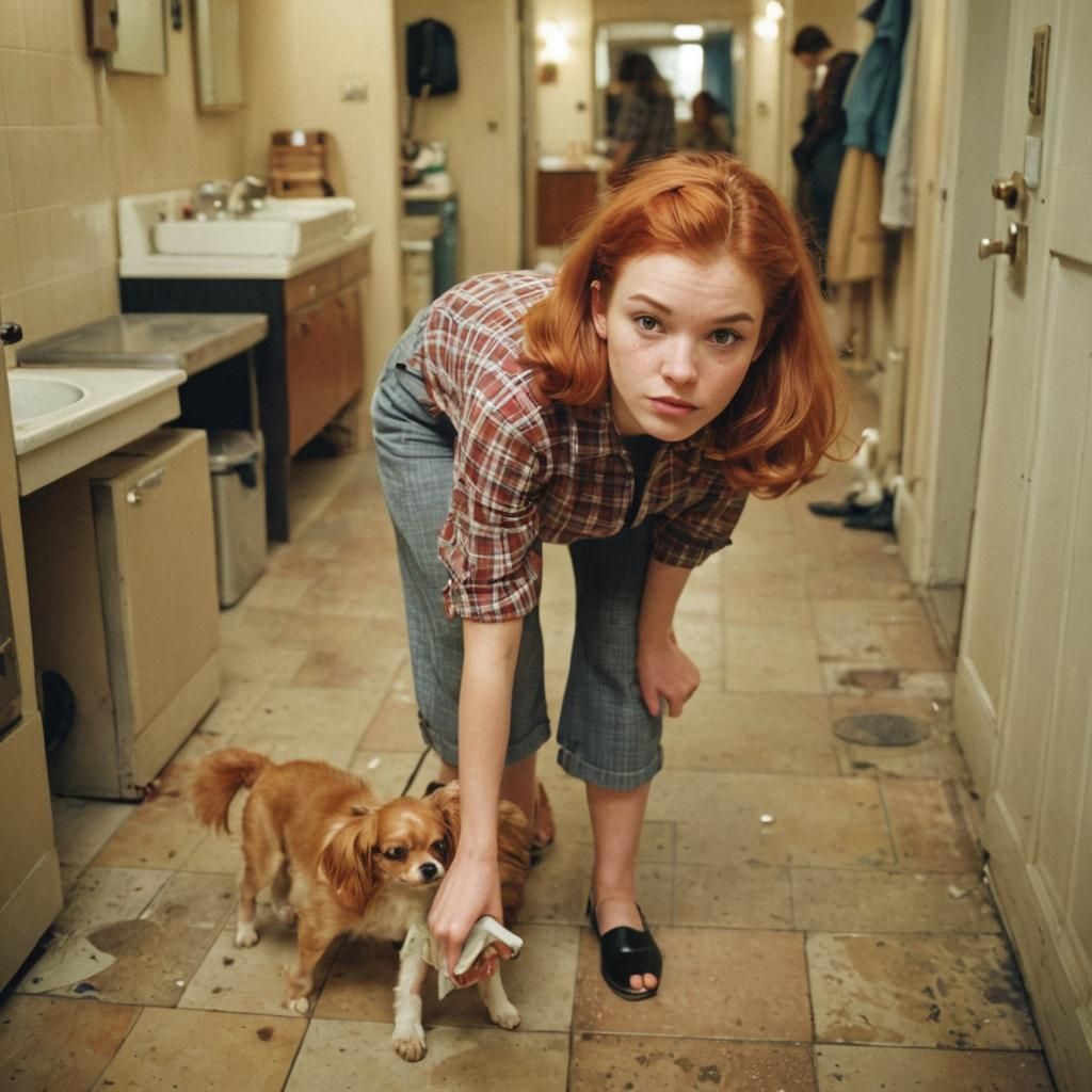 Retro Kodak Photo of Redhead in Swedish Salon