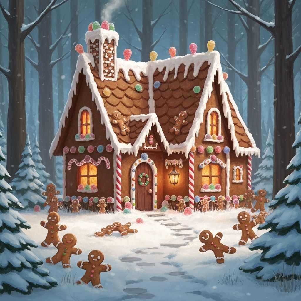 Gingerbread Cottage Under Siege: Video Game Cover Art