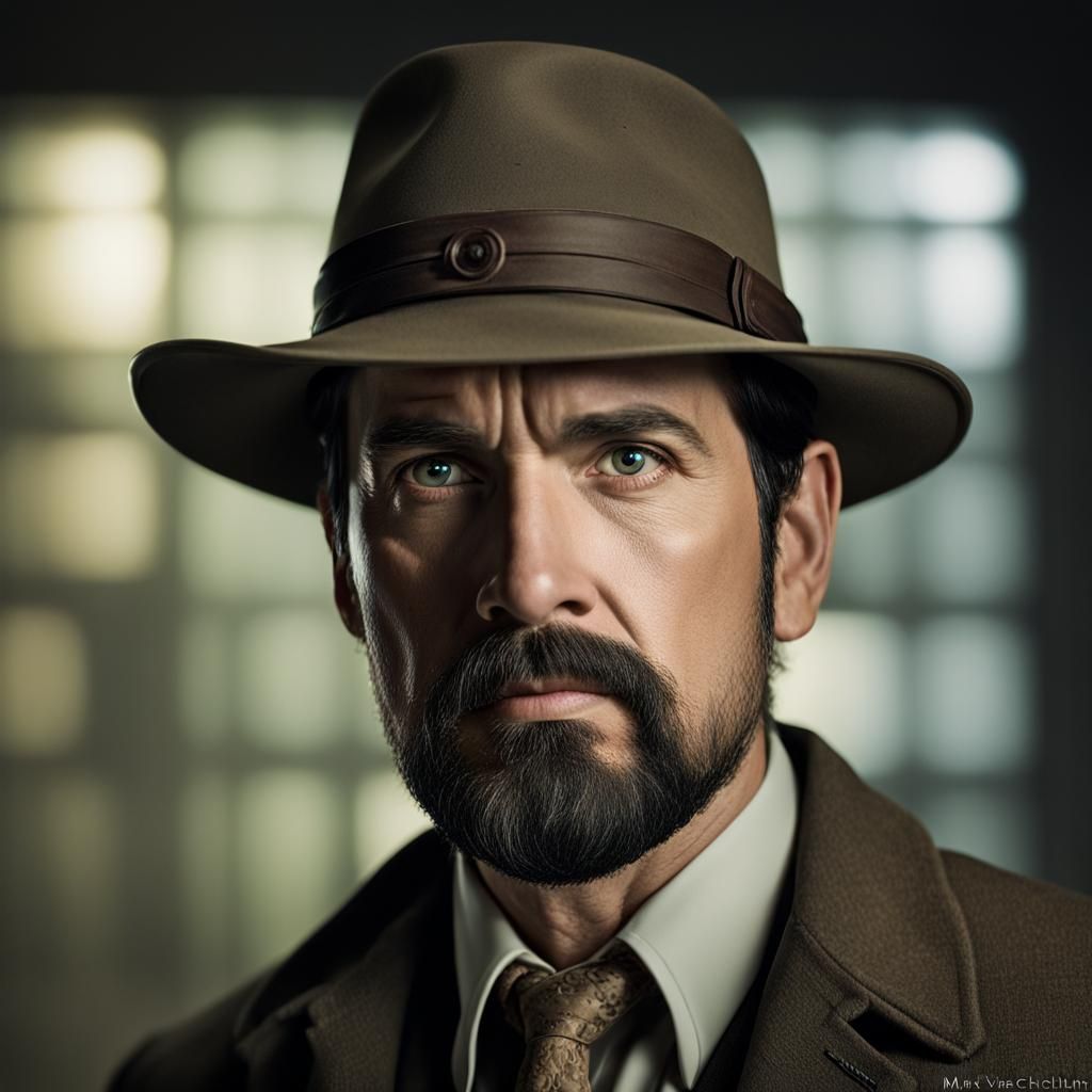 Handsome Investigator Portrait in Professional Photography S...