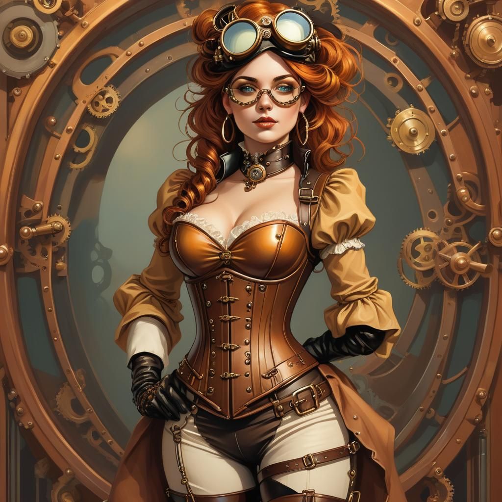 Steampunk Diva Portrait in Victorian Style