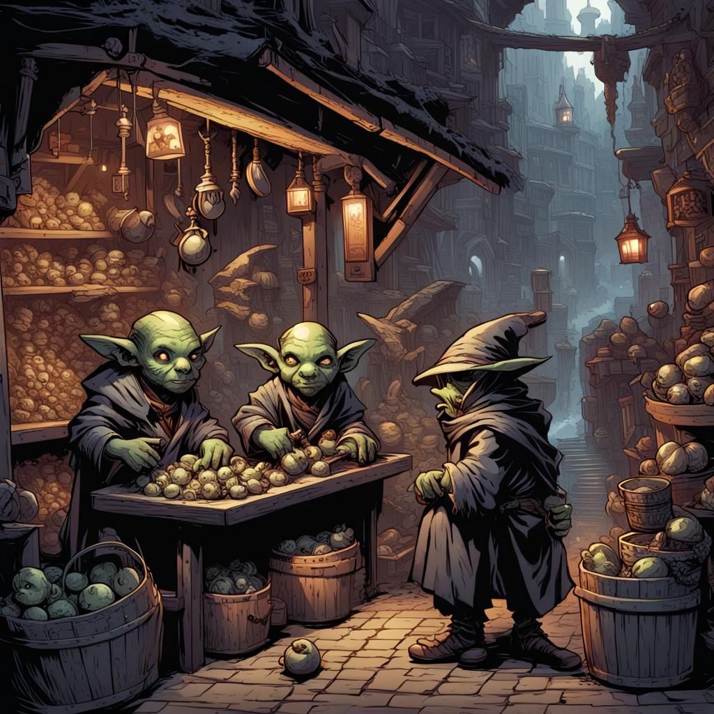 Goblin Black Market in Comic Book Style