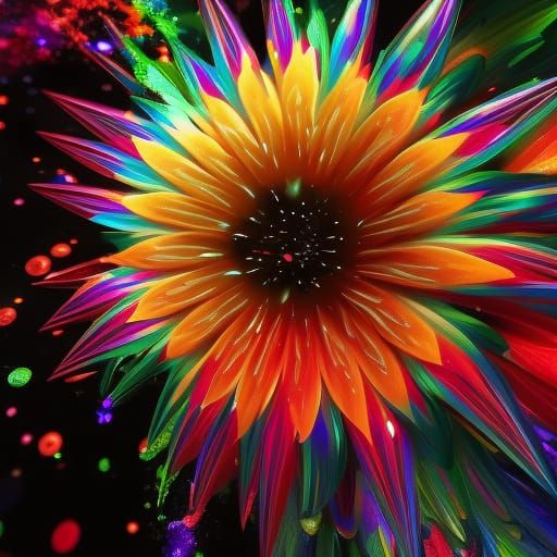 Sparkles of a Rainbow Flower v5