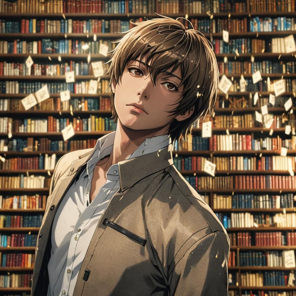 Light Yagami in Library, Detailed Matte Painting
