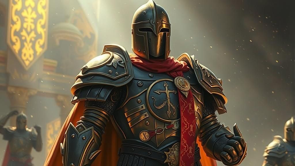 Radiant Armored Paladin in Epic Fantasy Setting
